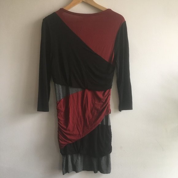 💥 2 FOR 20 💥  Mango red black grey colorblock bodycon dress - Picture 4 of 4